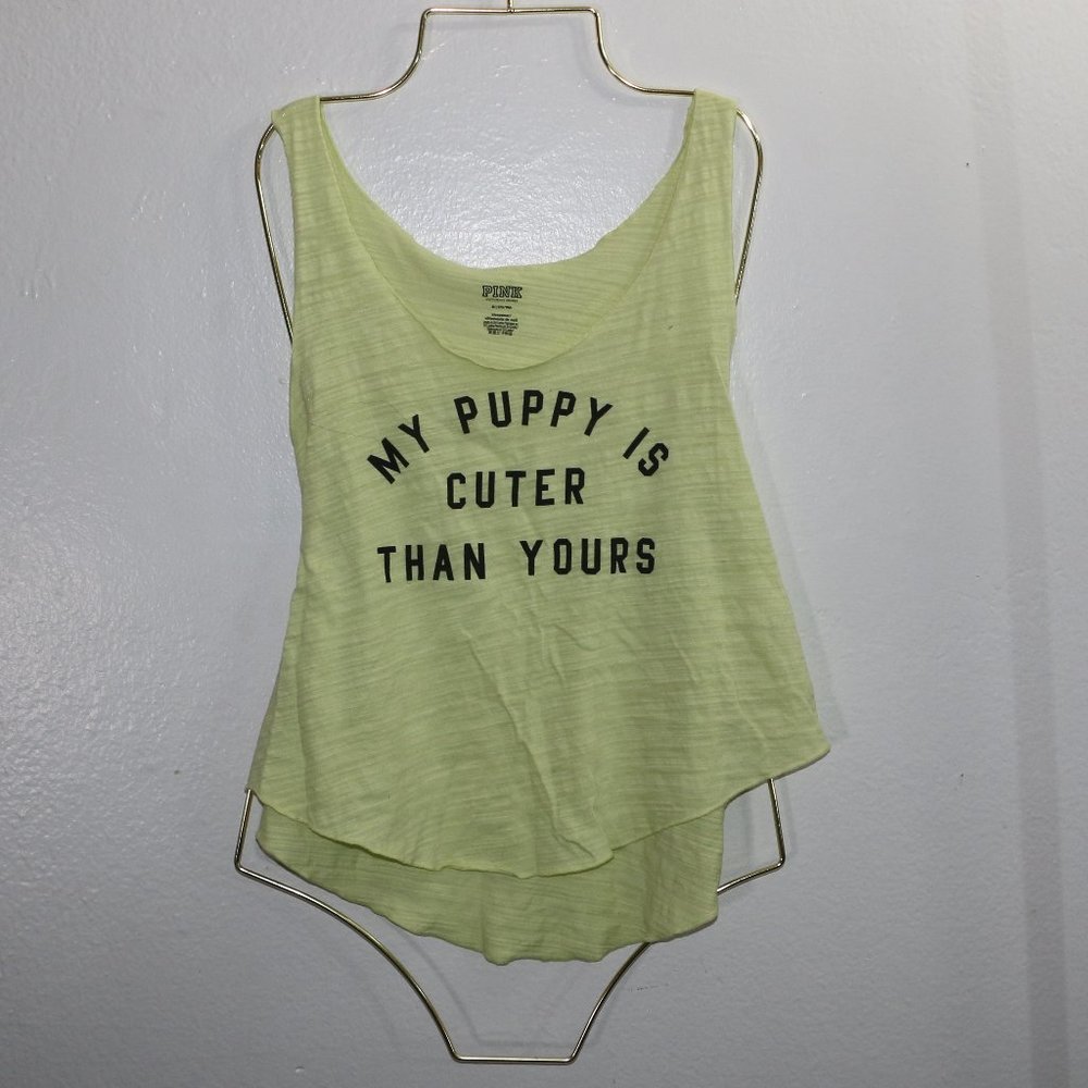PINK by Victoria's Secret Sleepwear Tank Top - "My Puppy is Cuter Than Yours" - Picture 5 of 7